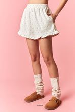Load image into Gallery viewer, Peach Love Polka Dot French Terry Short in Cream/Taupe