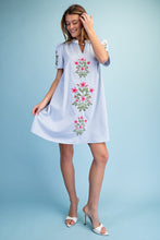 Load image into Gallery viewer, GiGio Floral Embroidered Dress in Sky Blue