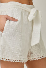 Load image into Gallery viewer, Mystree Mixed Lace Scallop Edge Shorts in Off White (SHORTS ONLY)