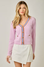 Load image into Gallery viewer, Mystree Button Front Cardigan in Bubble Gum