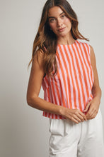 Load image into Gallery viewer, Wishlist Contrasting Color Striped Top in Punch/Coral
