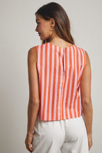 Load image into Gallery viewer, Wishlist Contrasting Color Striped Top in Punch/Coral