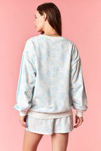 Load image into Gallery viewer, Peach Love French Terry Floral Set with USA Patches in Light Blue