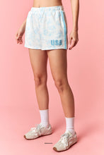 Load image into Gallery viewer, Peach Love French Terry Floral Set with USA Patches in Light Blue