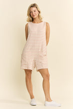 Load image into Gallery viewer, Jade by Jane Textured Knit Striped Romper in Rose