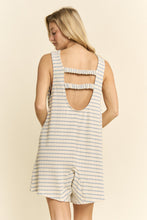 Load image into Gallery viewer, Jade by Jane Textured Knit Striped Romper in Cream/Indigo