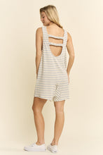 Load image into Gallery viewer, Jade by Jane Textured Knit Striped Romper in Cream/Indigo