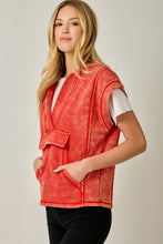 Load image into Gallery viewer, Mystree Comfy Washed Hoodie Top in Washed Tomato
