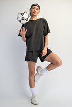 Load image into Gallery viewer, Rae Mode Pigment Washed Cotton Top and Short Set in Black