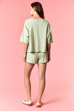 Load image into Gallery viewer, Peach Love Garment Dyed Slub Jersey Crop Top And Skort Set Olive
