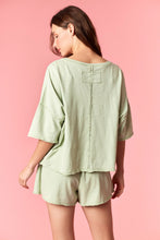 Load image into Gallery viewer, Peach Love Garment Dyed Slub Jersey Crop Top And Skort Set Olive