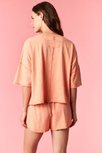 Load image into Gallery viewer, Peach Love Garment Dyed Slub Jersey Crop Top And Skort Set Orange