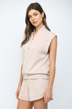 Load image into Gallery viewer, FATE Modal Blend Sleeveless Zip-up Top in Blush