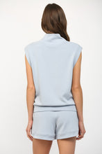 Load image into Gallery viewer, FATE Modal Blend Sleeveless Zip-up Top in Dusty Blue