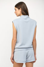 Load image into Gallery viewer, FATE Modal Blend Sleeveless Zip-up Top in Dusty Blue