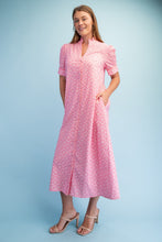 Load image into Gallery viewer, GiGio Bright Printed Button Down Midi Dress in Blush Mix