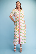 Load image into Gallery viewer, GiGio Striped Floral Maxi Dress in Pink Mix