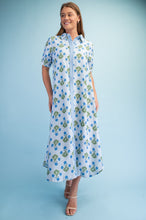 Load image into Gallery viewer, GiGio Striped Floral Maxi Dress in Blue Mix