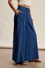 Load image into Gallery viewer, Listicle Wide Leg Pleated Pants in Denim Blue