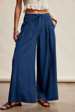 Load image into Gallery viewer, Listicle Wide Leg Pleated Pants in Denim Blue