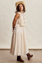 Load image into Gallery viewer, Listicle Embroidered Lace Vest and Sleeveless Midi Dress Set in Ecru