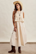 Load image into Gallery viewer, Listicle Embroidered Lace Vest and Sleeveless Midi Dress Set in Ecru