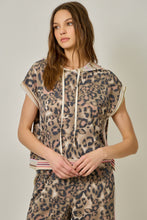 Load image into Gallery viewer, Mystree Mixed Print French Terry Hoodie Tee in Dusty Pink (TOP ONLY)