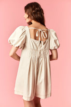 Load image into Gallery viewer, Peach Love Brushed Twill Romper with Contrasting Stitching in Ecru