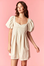 Load image into Gallery viewer, Peach Love Brushed Twill Romper with Contrasting Stitching in Ecru