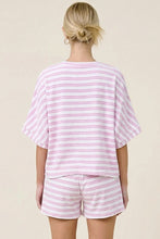 Load image into Gallery viewer, Charlotte Avery Striped Terry Cloth Top in Pink