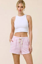Load image into Gallery viewer, Charlotte Avery Striped Terry Cloth Shorts in Pink