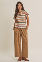 Load image into Gallery viewer, In February Multicolor Stripe Sweater Vest in Olive Multi