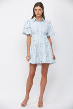 Load image into Gallery viewer, FATE Floral Lace Cutout Mini Dress in Baby Blue