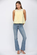 Load image into Gallery viewer, FATE Contrasting Mesh Yoke Detail Lace Trim Top in Yellow