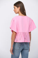 Load image into Gallery viewer, FATE Embroidery Lace Trimmed Sweatshirt Top in Bubblegum Pink