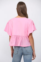 Load image into Gallery viewer, FATE Embroidery Lace Trimmed Sweatshirt Top in Bubblegum Pink
