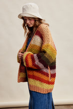 Load image into Gallery viewer, Listicle Rainbow Hand Crochet Cardigan in Autumn Leaves