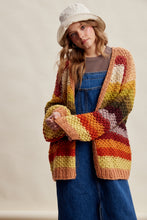 Load image into Gallery viewer, Listicle Rainbow Hand Crochet Cardigan in Autumn Leaves
