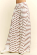 Load image into Gallery viewer, Jade by Jane Contrasting Stripe Wide Leg Flowy Pants in Taupe