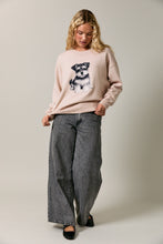Load image into Gallery viewer, Le Lis Knit Sweater with Schnauzer Puppy Graphic Front in Beige