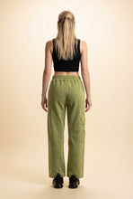 Load image into Gallery viewer, Heimish Floral Applique Drawstring Waist Wide Leg Lounge Pants in Olive