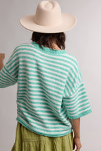 Load image into Gallery viewer, Wishlist Stripe Short Sleeve Cardigan in Green/White