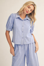Load image into Gallery viewer, Jodifl Mineral Washed Front Button Closure Top in Blue