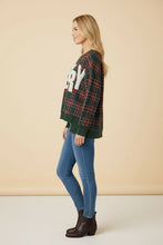 Load image into Gallery viewer, Heimish Sherpa Merry Patched Plaid Pullover Top in Green