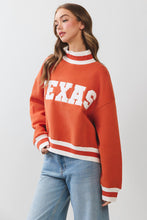 Load image into Gallery viewer, TCEC Texas Lettering Cropped Sweatshirt in Orange