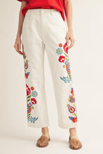 Load image into Gallery viewer, Jodifl Embroidered High Waist Pants in White