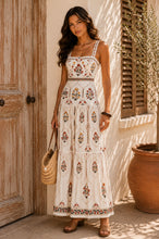 Load image into Gallery viewer, Viviluna Andalusian Garden Tiered Maxi Dress in White