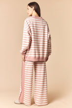 Load image into Gallery viewer, Peach Love Thermal Side Banded Striped Set in Dusty Pink