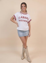 Load image into Gallery viewer, Star Drop Alabama Sweetheart Print Top in White/Deep Red