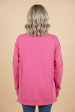 Load image into Gallery viewer, Heimish Leopard Love Applique Drop Shoulder Sweatshirt in Pink